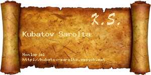 Kubatov Sarolta névjegykártya