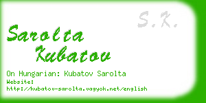 sarolta kubatov business card